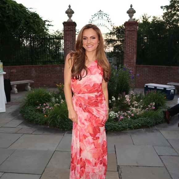 Floral Metallic Stripe One-Shoulder Pleated Dress | Wedding Guest Dress - Picture 1 of 4